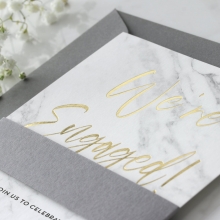 Marble & Gold Engagement Card - Wedding Invitations - KI300-PFL-CL-GG-03 - 185961