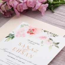Floral Triplex Invitation with Gold Foil - Wedding Invitations - WP306GG - 183801