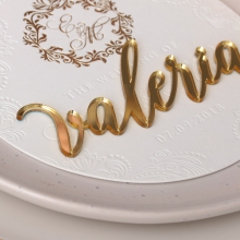 Laser Cut Gold Mirror Name Cards - Place Cards - LC-NAMECARD_MI-GD - 184054