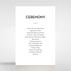 Frosted Chic Charm Paper wedding order of service card design