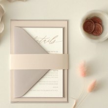 Foiled Timeless on Blush and Grey - Wedding Invitations - CR07-RG-02 - 188364