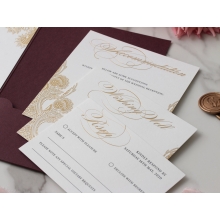 Imperial Burgundy and Gold Pocket - Wedding Invitations - BP-SOLPW-TR30-GG-02 - 184094