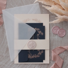 Pre Foiled Blush Floral Wreath - Wedding Invitations - PM-CP02-PFL-B-01 - 184717