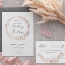 Pre Foiled Ivory Floral Wreath - Wedding Invitations - PM-KI300-PFL-B-02 - 184723