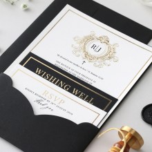 Elegant Framed Crest - Wedding Invitations - PM-KI300-PFL-GG-05 - 187326