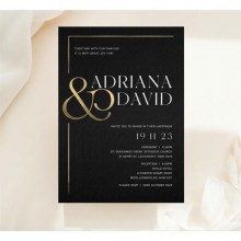 Black Pre Foiled '&' Frame - Wedding Invitations - MB300-PFL-B-01 - 189413