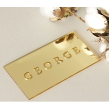 Gold Laser Cut Mirror Place Cards - Place Cards - LC-NAMECARD_MI-G - 184155