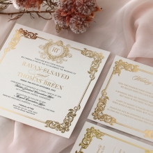 Regal Baroque Border - Wedding Invitations - KI300-GG-BL-05 - 185117