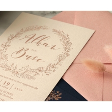 Chic Navy and Rosy Blush Foil - Wedding Invitations - WP-CR07-BR - 184237