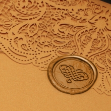 Royal Golden Lace with Pocket - Wedding Invitations - PWI116022-WH-C-7616 - 183890