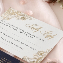 Navy Imperial Glamour - Wedding Invitations - PWI116022-NV-WH - 185216