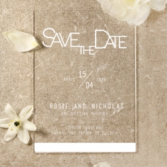Acrylic Minimalist Love save the date invitation stationery card item
