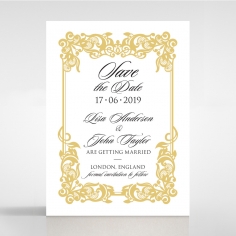 Divine Damask wedding save the date card