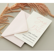 Blush Peach Letterpress - Wedding Invitations - WP-CR14-SD-BL-2 - 184459