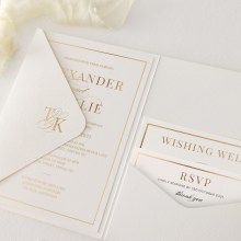Minimalist Vertical Pocket - Wedding Invitations - PCK-VT-WH - 189141