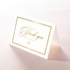 Ivory Doily Elegance with Foil wedding thank you stationery card design