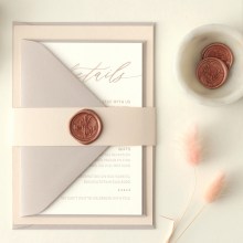 Foiled Timeless on Blush and Grey - Wedding Invitations - CR07-RG-02 - 188365