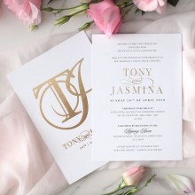 Monogram and Foil Duplex Elegance - Wedding Invitations - KI500-FL2-GG-01 - 189245