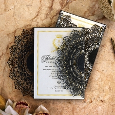 Black Doily Elegance Invite Card