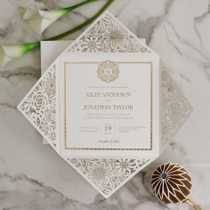 Blooming Charm with Foil Invitation Card Design