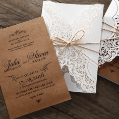 Country Glamour Wedding Invite Card