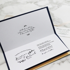 Forever Love Booklet - Navy Wedding Invite Card