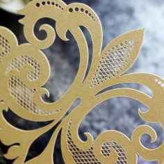 Gold Foil Baroque Gates Invite Design