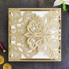 Gold Foil Baroque Gates Card