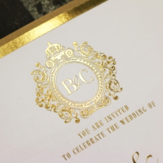 Gold Foil Baroque Gates Wedding Invite Design