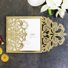 Gold Foil Baroque Gates Wedding Invitation Design