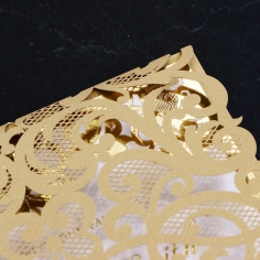 Golden Baroque Pocket with Foil Invitation Card Design