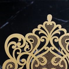 Golden Baroque Pocket with Foil Wedding Invitation Card Design