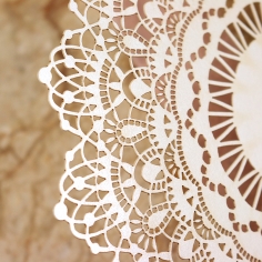 Ivory Doily Elegance with Foil Invite