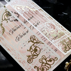 Ivory Victorian Gates Wedding Invite Design