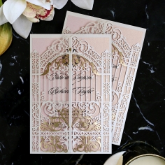 Ivory Victorian Gates Wedding Invitation Card Design