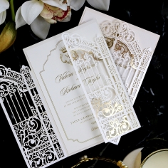 Ivory Victorian Gates with Foil Wedding Invite