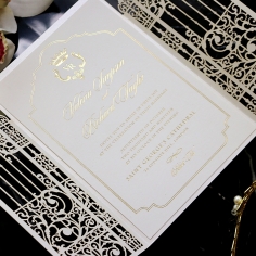 Ivory Victorian Gates with Foil Invite Card