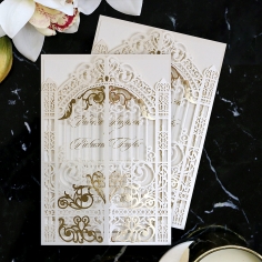 Ivory Victorian Gates with Foil Invite
