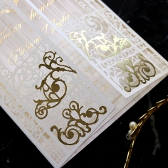 Ivory Victorian Gates with Foil Invitation Card Design