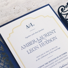 Noble Blue Gates Wedding Invitation