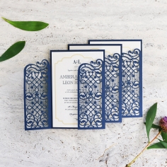 Noble Blue Gates Wedding Card