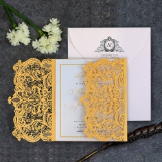 Royal Lace Wedding Invite Card Design