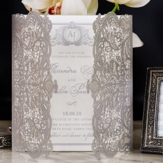 Royal Lace with Foil Wedding Card Design