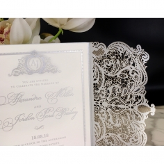 Royal Lace with Foil Wedding Invite Card Design