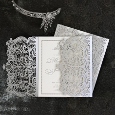 Royal Lace with Foil Wedding Invite Design