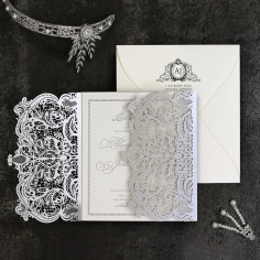 Royal Lace with Foil Wedding Invitation Design