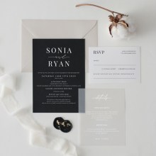 Sophisticated Monochrome - Wedding Invitations - GI-MB300-WH-02 - 189316