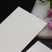 White on White Blind Letterpress - Wedding Invitations - WPBD-01 - 183926