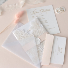 Foil Stamped Floral Laser Cut Elegance - Wedding Invitations - BH1680-F - 184169