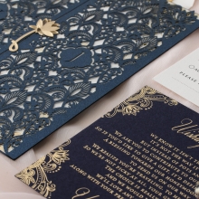 Navy Imperial Glamour - Wedding Invitations - PWI116022-NV-WH - 185217